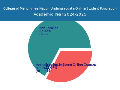 College of Menominee Nation 2025 Online Student Population chart
