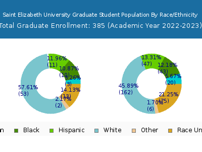 Saint Elizabeth University 2023 Graduate Enrollment by Gender and Race chart