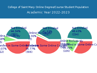 College of Saint Mary 2023 Online Student Population chart