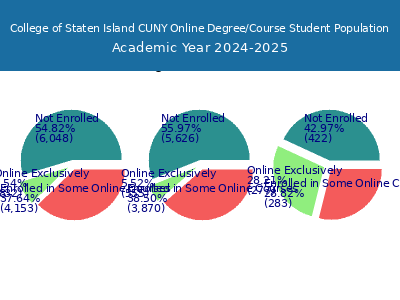 College of Staten Island CUNY 2025 Online Student Population chart