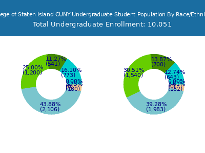 College of Staten Island CUNY 2025 Undergraduate Enrollment by Gender and Race chart