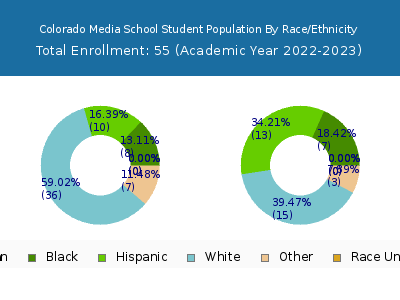 Colorado Media School 2023 Student Population by Gender and Race chart