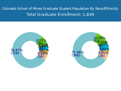 Colorado School of Mines 2025 Graduate Enrollment by Gender and Race chart