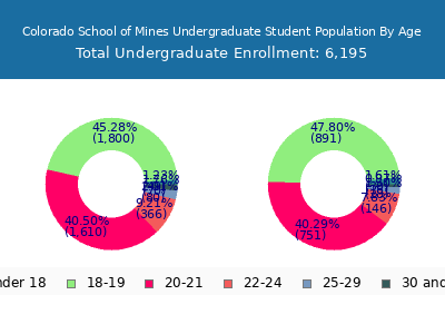 Colorado School of Mines 2024 Undergraduate Enrollment Age Diversity Pie chart