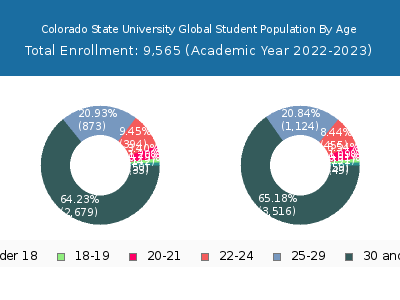 Colorado State University Global 2023 Student Population Age Diversity Pie chart
