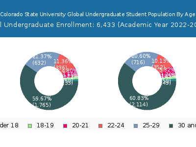 Colorado State University Global 2023 Undergraduate Enrollment Age Diversity Pie chart