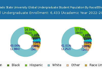 Colorado State University Global 2023 Undergraduate Enrollment by Gender and Race chart