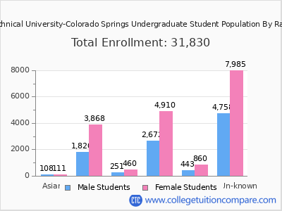 Colorado Technical University-Colorado Springs 2025 Undergraduate Enrollment by Gender and Race chart