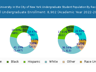 Columbia University in the City of New York 2023 Undergraduate Enrollment by Gender and Race chart