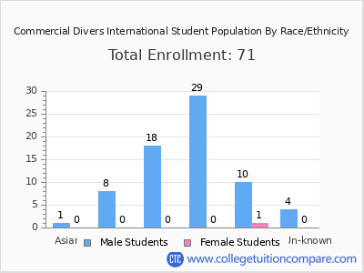 Commercial Divers International 2025 Student Population by Gender and Race chart