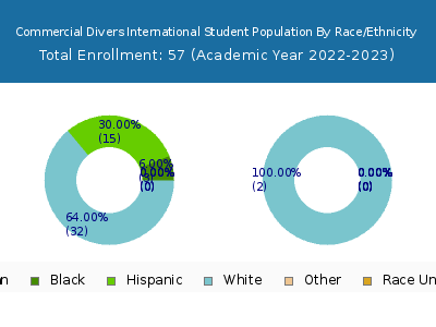 Commercial Divers International 2023 Student Population by Gender and Race chart