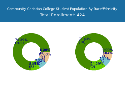 Community Christian College 2025 Student Population by Gender and Race chart