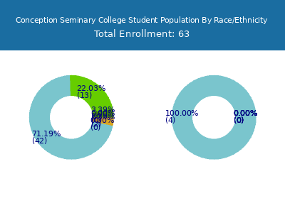 Conception Seminary College 2025 Student Population by Gender and Race chart