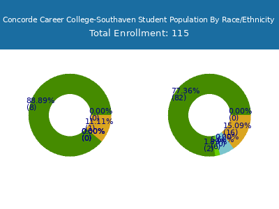 Concorde Career College-Southaven 2025 Student Population by Gender and Race chart