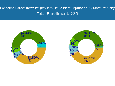 Concorde Career Institute-Jacksonville 2025 Student Population by Gender and Race chart