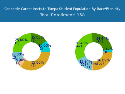 Concorde Career Institute-Tampa 2025 Student Population by Gender and Race chart