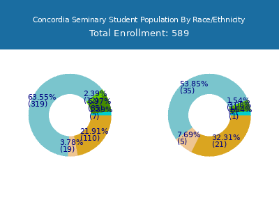 Concordia Seminary 2025 Student Population by Gender and Race chart