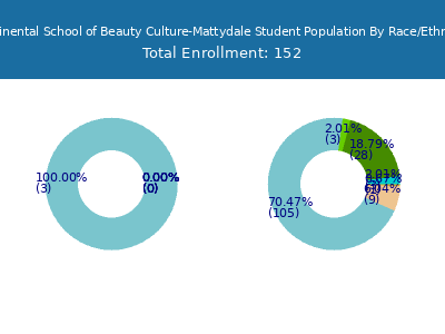 Continental School of Beauty Culture-Mattydale 2025 Student Population by Gender and Race chart