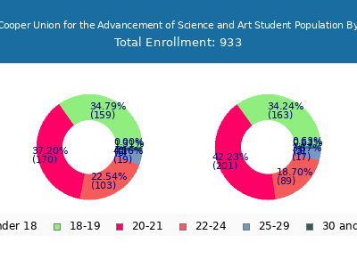 The Cooper Union for the Advancement of Science and Art 2025 Student Population Age Diversity Pie chart