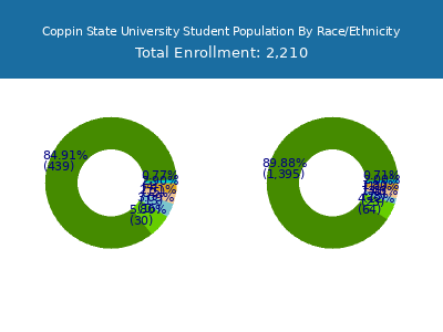 Coppin State University 2025 Student Population by Gender and Race chart