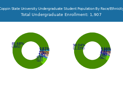 Coppin State University 2025 Undergraduate Enrollment by Gender and Race chart