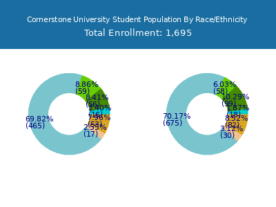 Cornerstone University 2025 Student Population by Gender and Race chart