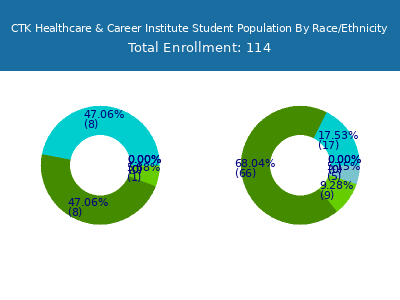 CTK Healthcare & Career Institute 2025 Student Population by Gender and Race chart