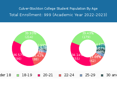 Culver-Stockton College 2023 Student Population Age Diversity Pie chart