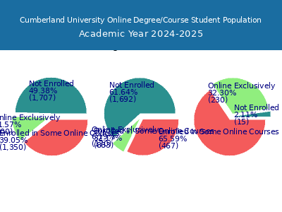 Cumberland University 2025 Online Student Population chart