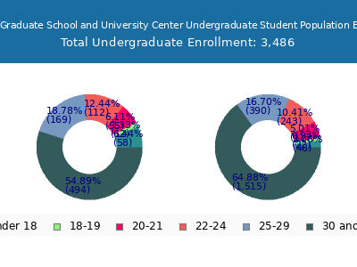 CUNY Graduate School and University Center 2024 Undergraduate Enrollment Age Diversity Pie chart