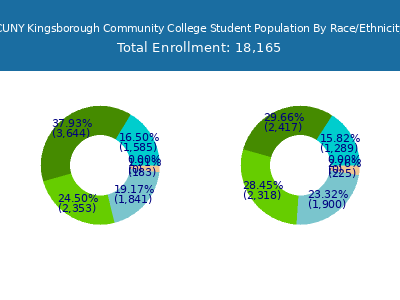 CUNY Kingsborough Community College 2025 Student Population by Gender and Race chart