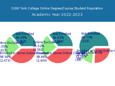 CUNY York College 2023 Online Student Population chart