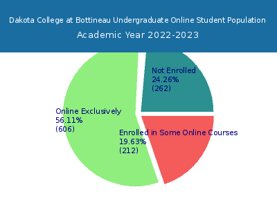 Dakota College at Bottineau 2023 Online Student Population chart