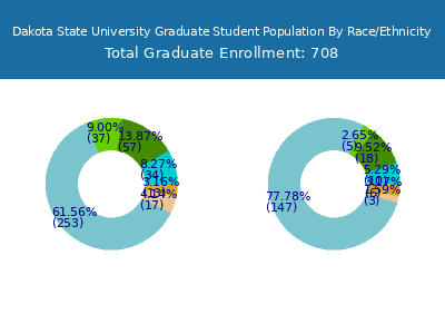 Dakota State University 2025 Graduate Enrollment by Gender and Race chart