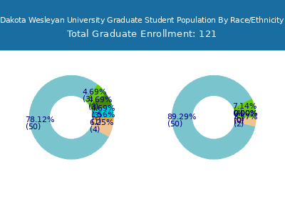 Dakota Wesleyan University 2025 Graduate Enrollment by Gender and Race chart