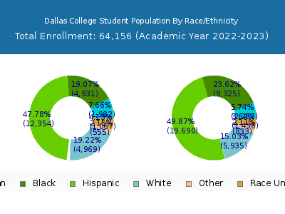 Dallas College 2023 Student Population by Gender and Race chart