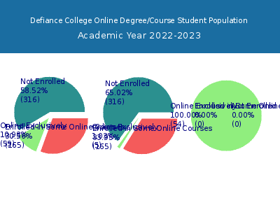 Defiance College 2023 Online Student Population chart