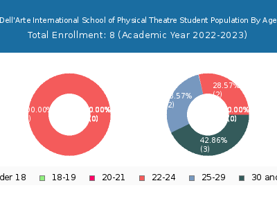 Dell'Arte International School of Physical Theatre 2023 Student Population Age Diversity Pie chart