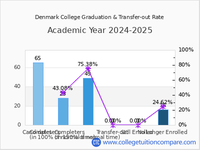 Denmark College 2025 Graduation Rate chart