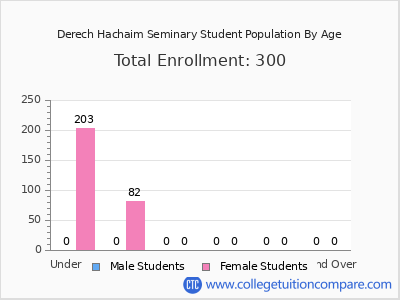 Derech Hachaim Seminary 2024 Student Population by Age chart