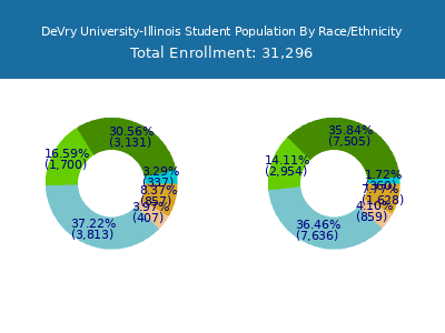 DeVry University-Illinois 2025 Student Population by Gender and Race chart