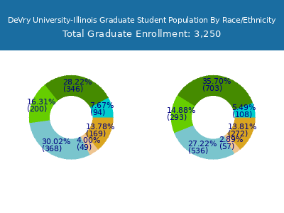 DeVry University-Illinois 2025 Graduate Enrollment by Gender and Race chart