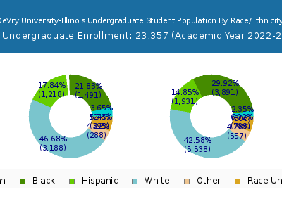 DeVry University-Illinois 2023 Undergraduate Enrollment by Gender and Race chart