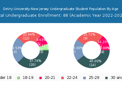 DeVry University-New Jersey 2023 Undergraduate Enrollment Age Diversity Pie chart