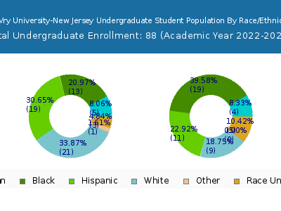 DeVry University-New Jersey 2023 Undergraduate Enrollment by Gender and Race chart