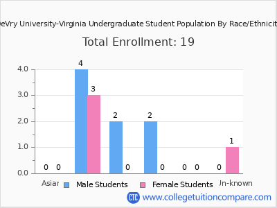 DeVry University-Virginia 2025 Undergraduate Enrollment by Gender and Race chart