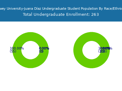 Dewey University-Juana Díaz 2025 Undergraduate Enrollment by Gender and Race chart