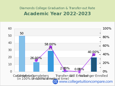 Diamonds College 2023 Graduation Rate chart