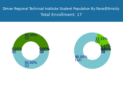 Diman Regional Technical Institute 2025 Student Population by Gender and Race chart