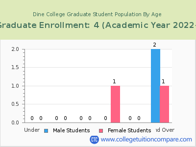 Dine College 2023 Graduate Enrollment by Age chart